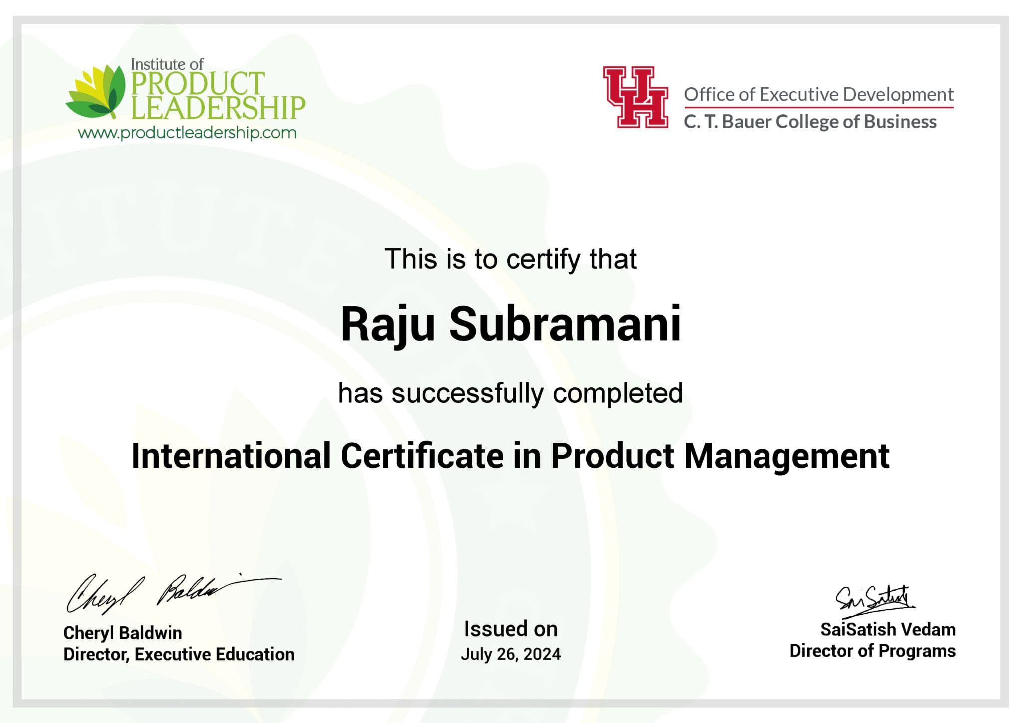 ICPM Certificate preview